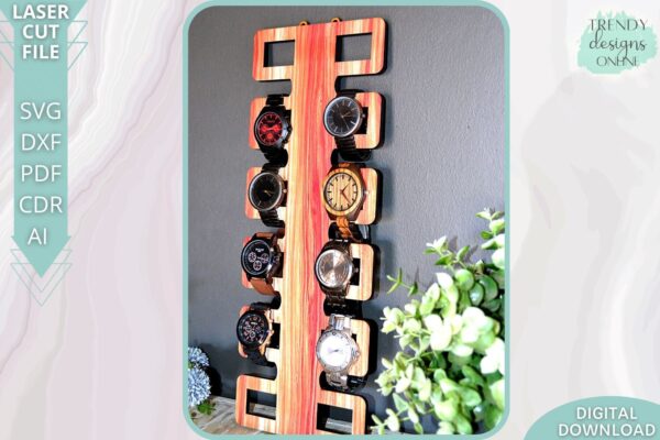 Watch Display Hanger svg file, Wall Watch organizer svg