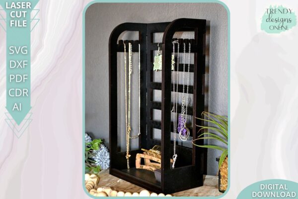 Earrings and Necklace Display Svg file, Trinkets Holder Jewelry display file