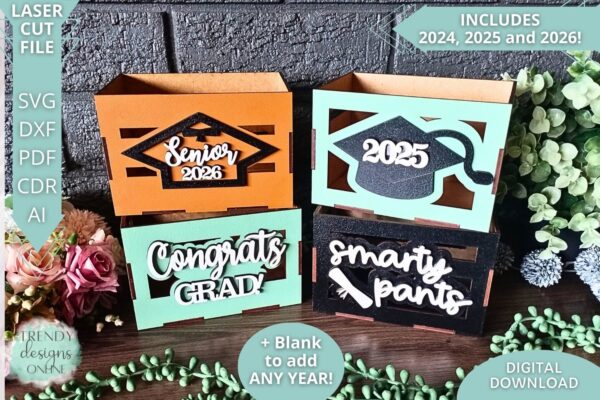 Graduation Crates Box Bundle svg, Congrats Grad box svg